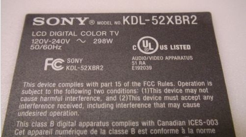 Sony 52 \"KDL-52XBR2 A-1231-579-A Netzteilplatine